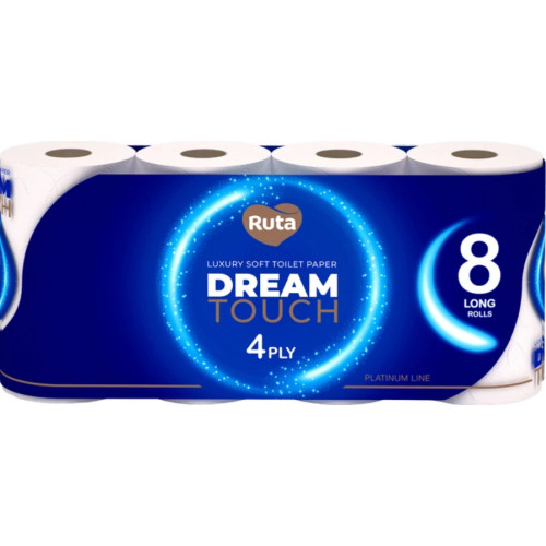 Туалетная бумага Ruta Dream Touch 8 рулонов 4 слоя Белая